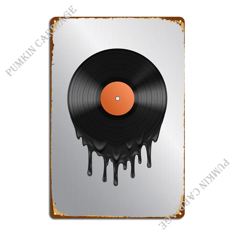 

Turntable Vinyl Melting Metal Sign Party Living Room Bar Classic Tin Sign Poster