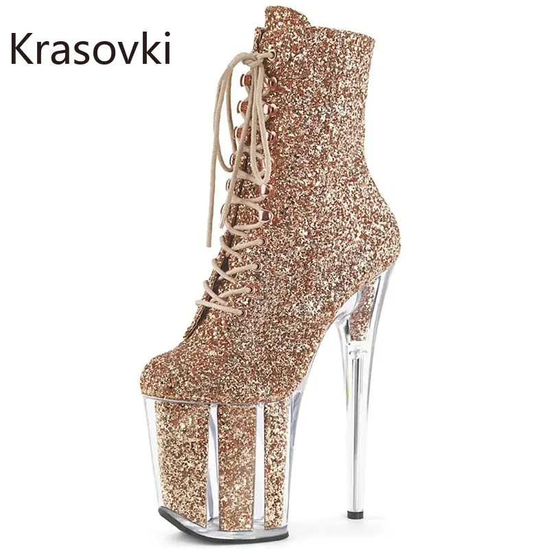 

Женские синтетические сапоги до середины икры, на платформе, 20 см