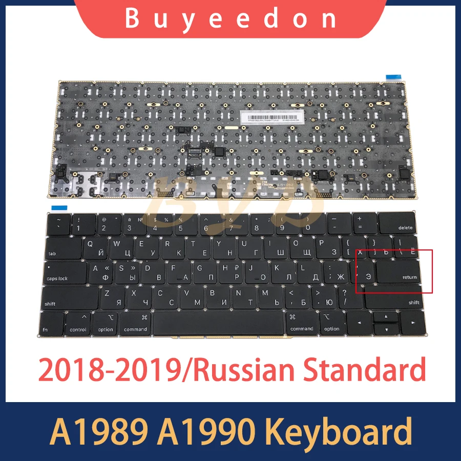 

Новая маленькая Русская клавиатура для Macbook Pro A1989 A1990 русская клавиатура 2018 2019 лет
