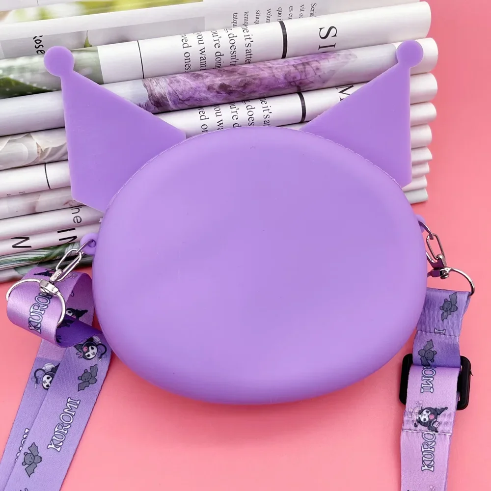 MINISO Sanrio сумка Kawaii Kawaii Kuromi силиконовая сумка на плечо водостойкий кошелек для монет мультяшная кукла сумка через плечо для ребенка на день рождения (art.: 3920cdbe6bb48) - 3920cdbe6bb48