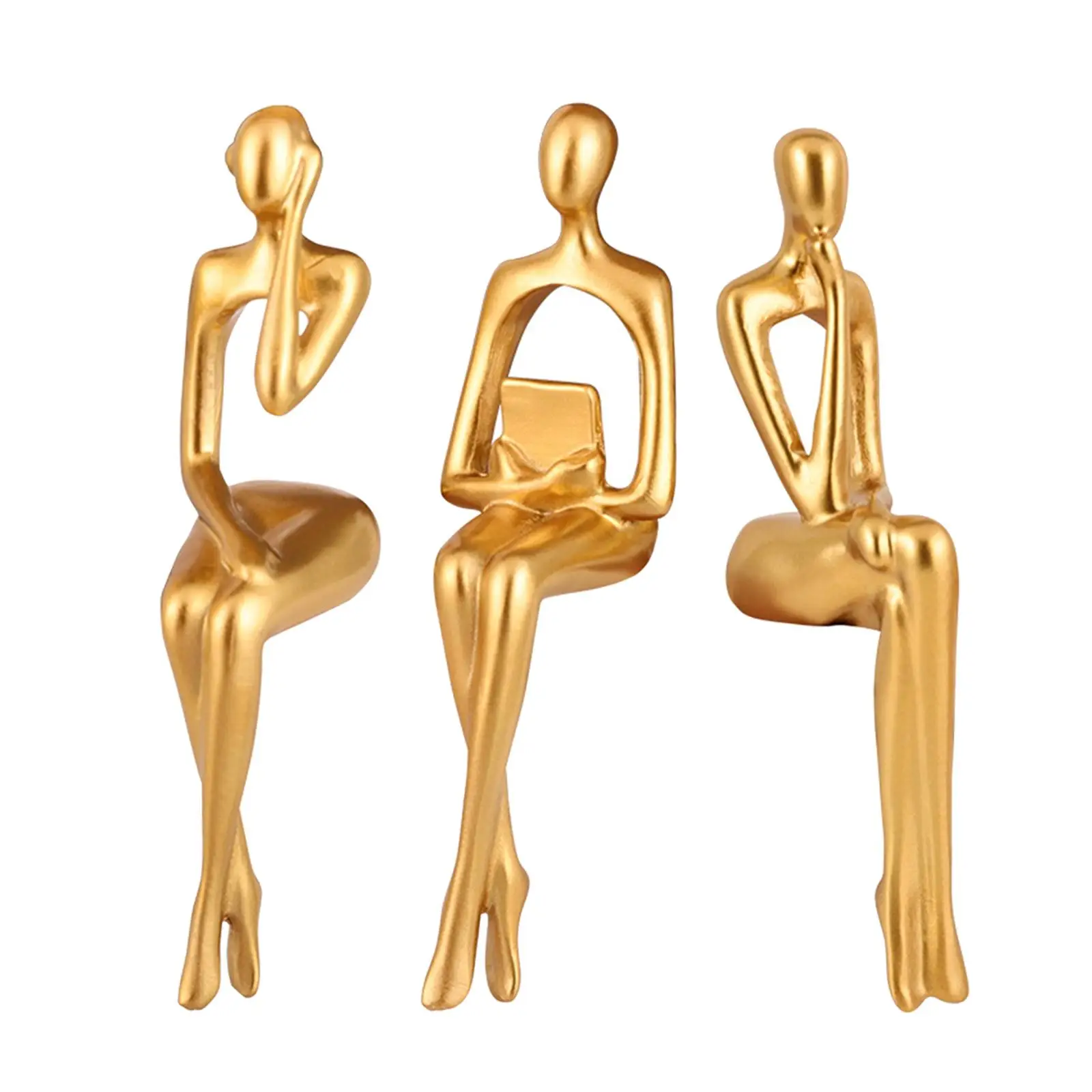 

3 Pieces European Thinking Statue Resin Figurine Figure for Table Decor