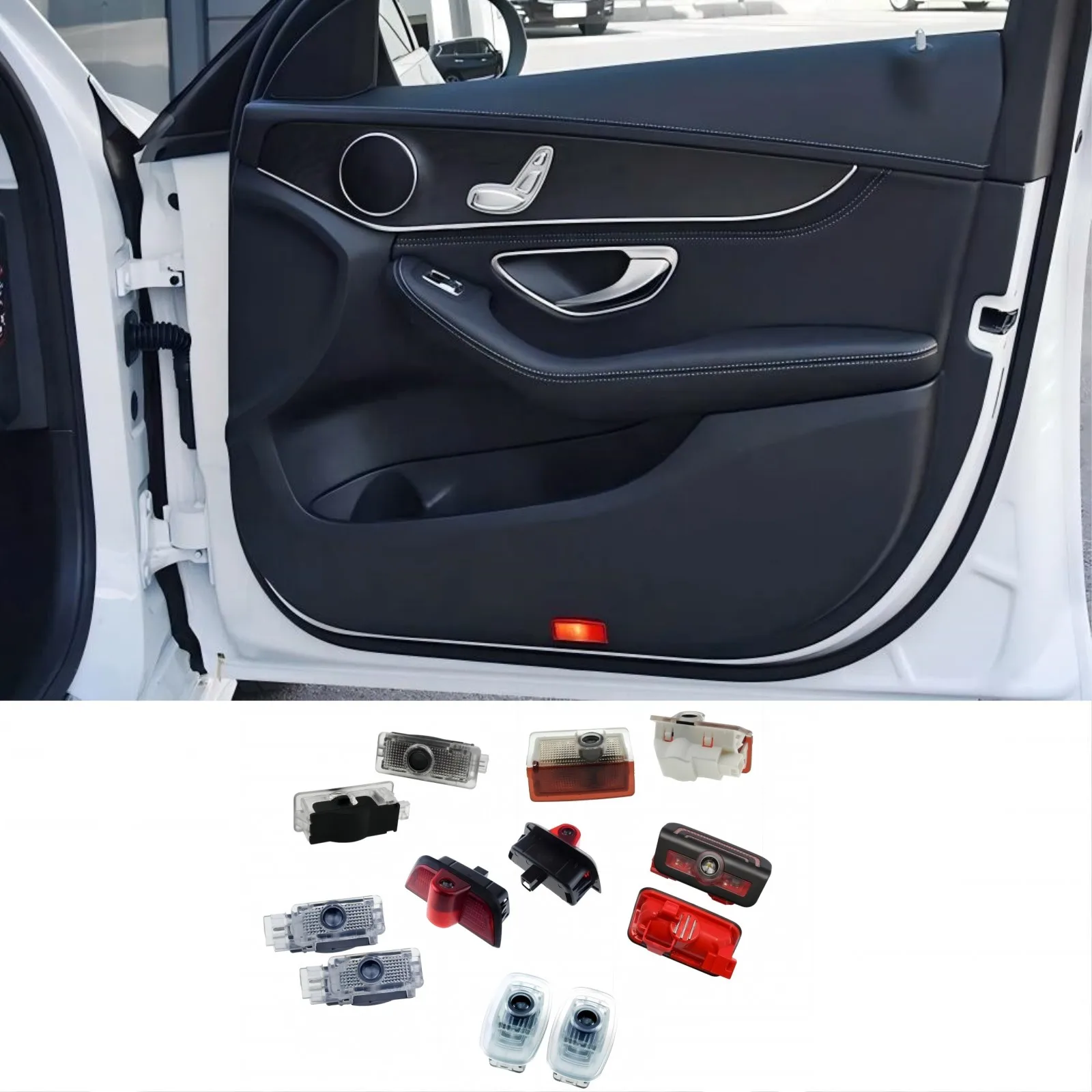 

2X для Mercedes Benz CLS E CLA C Class W205 W206 W203 W204 W213 200 E300 Amg Coupe C205 Accsesories Автомобильный светодиодный дверной проектор