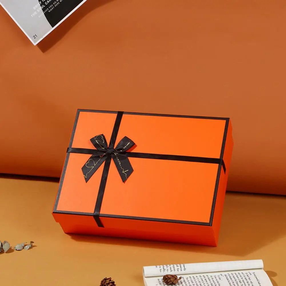 Orange Bowknot Gift Box Elegant Wedding Party Gifting Present Packing Bowknot Gift Box Decorative