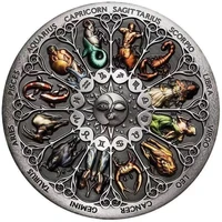 non magnetic silver coin twelve constellation zodiac old colorful commemorative coins euro astrology collection souvenir gift