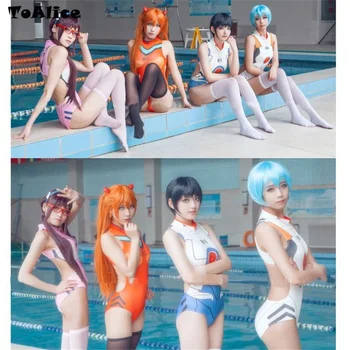 Sexy Anime Swimwear Backless Swimsuit Cosplay Costumes SUKUMIZU Asuka Ayanami Mari Swimsuit 2