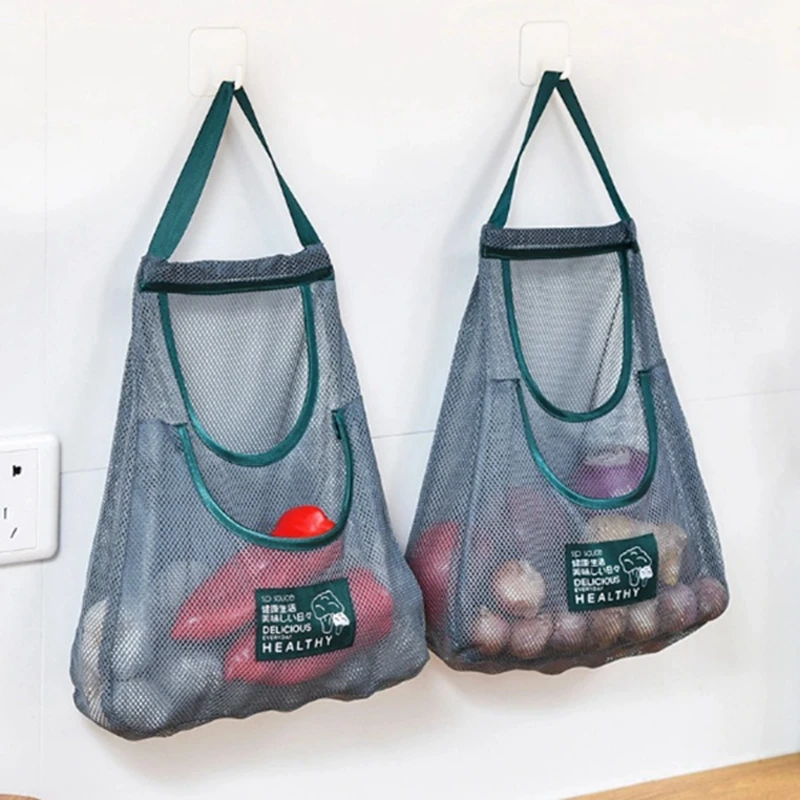 

Многоразовый подвесной органайзер, сетчатые сумки для хранения фруктов и искусственных фруктов, подвесная сумка для хранения картофеля