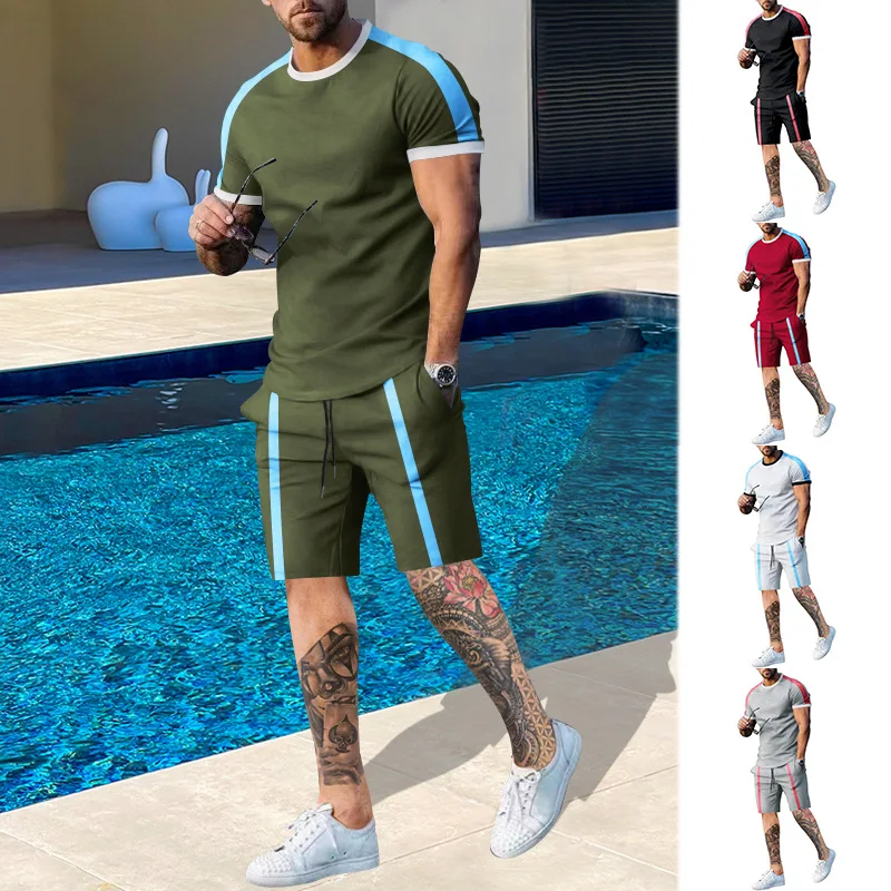 Men's Summer Short Sleeve T-shirt New Men's Short Sleeve Shorts Sports Casual Set Men's Clothing Sets