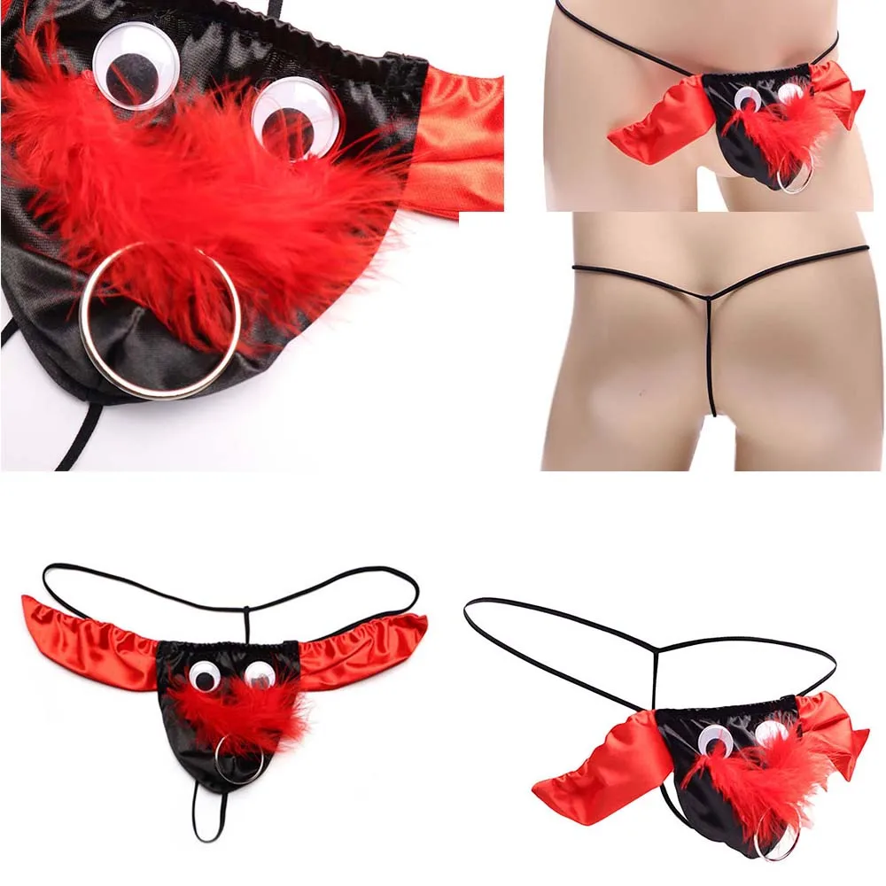 

Men Sexy Underwear Cartoon Cow Head Erotic Thong Low Waist G-String Briefs Panties Nightclub Stage Clothes Gay Underpants