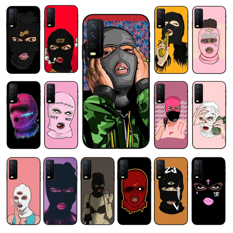 

Trap girl in ski mask art Smoking Phone Case for VIVO Y72 Y20 Y11 Y12 Y17 Y19 Y20S Y31 Y1S Y91 Y21 Y51 Y20i Y93 Y12S Y70