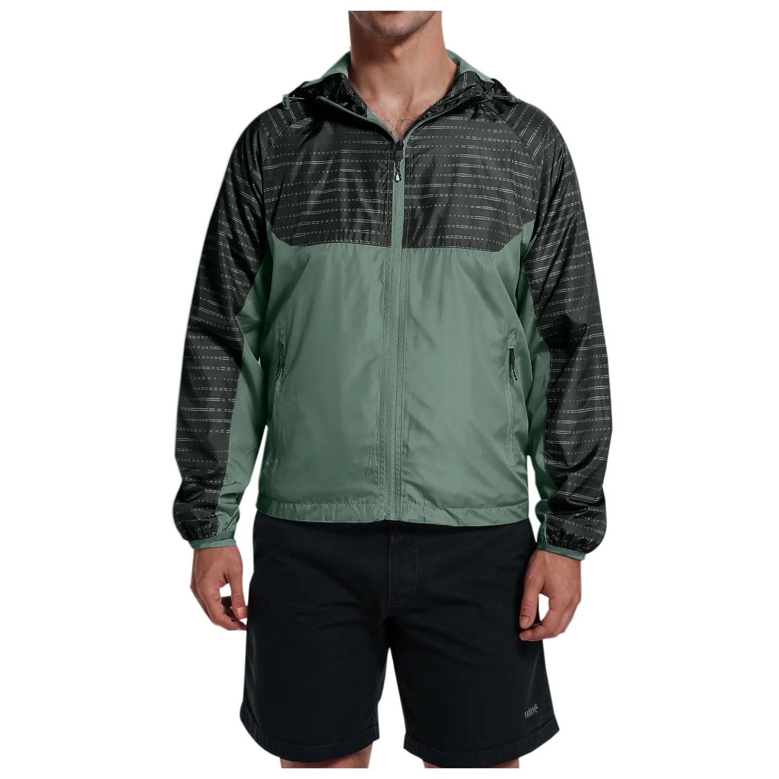 Куртка Мужская Фланелевая с капюшоном уличная спортивная ветрозащитная куртка