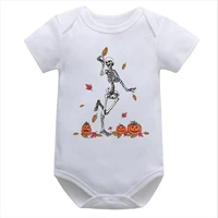 fall skeleton baby clothing sets skeleton bodysuit cotton fall baby girl clothes pumpkin skeleton romper fashion m
