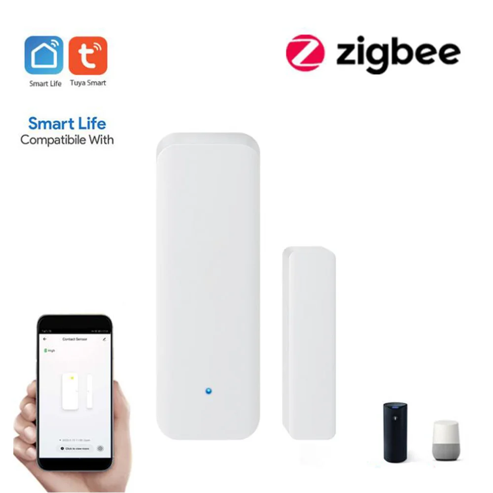 Фото Умный датчик для окон и дверей TUYA Zigbee 3.0, беспроводное подключение Zigbee 3.0, многофункциональный, для Smart Echo Hub, приложение Smartlife №3