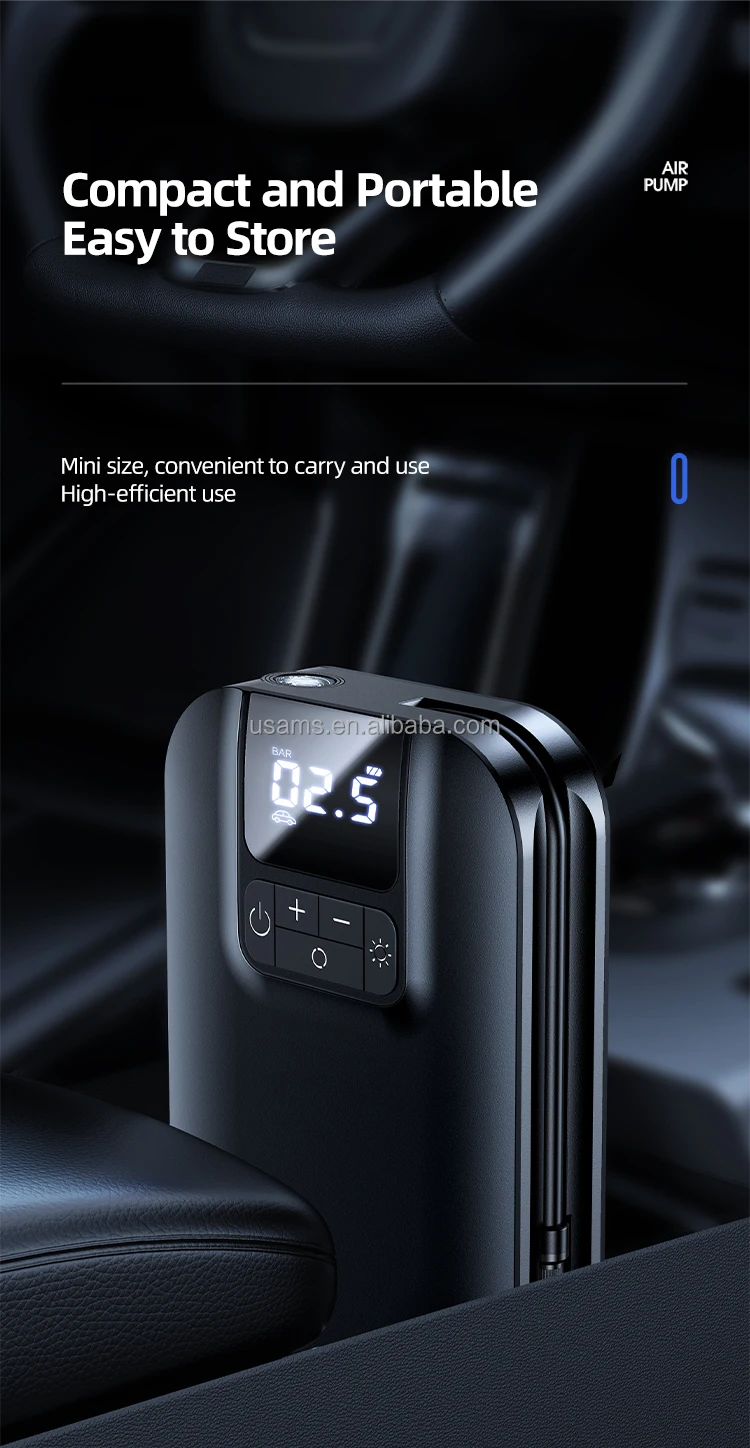 

Portable Electric Air Pump Smart Digital Detection Electric Inflator Pump For Bike Motorcycle Car Football