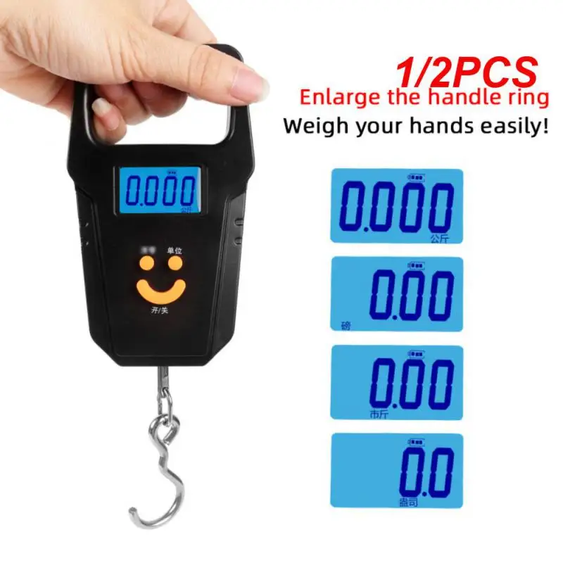 

1/2PCS Electronic 50Kg 10g Hanging Scale LCD Kitchen Digital Scale BackLight Fishing Weights Pocket Scale Travel Luggage Scales