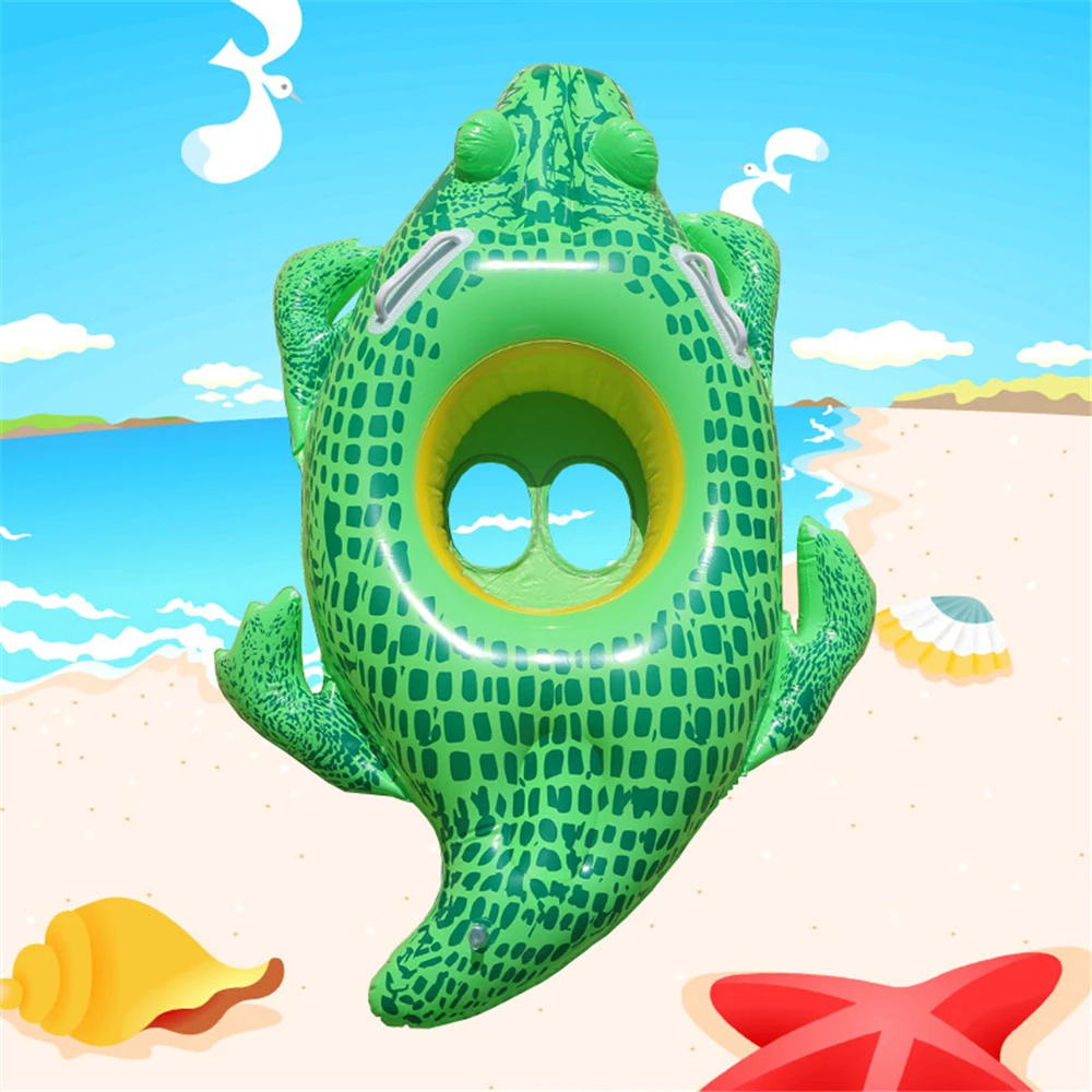 

Inflatable Swimming Ring Pool Float Kid Float Ring Cute Toy For Baby Children Crocodile Circle Swim Ring With Armrest