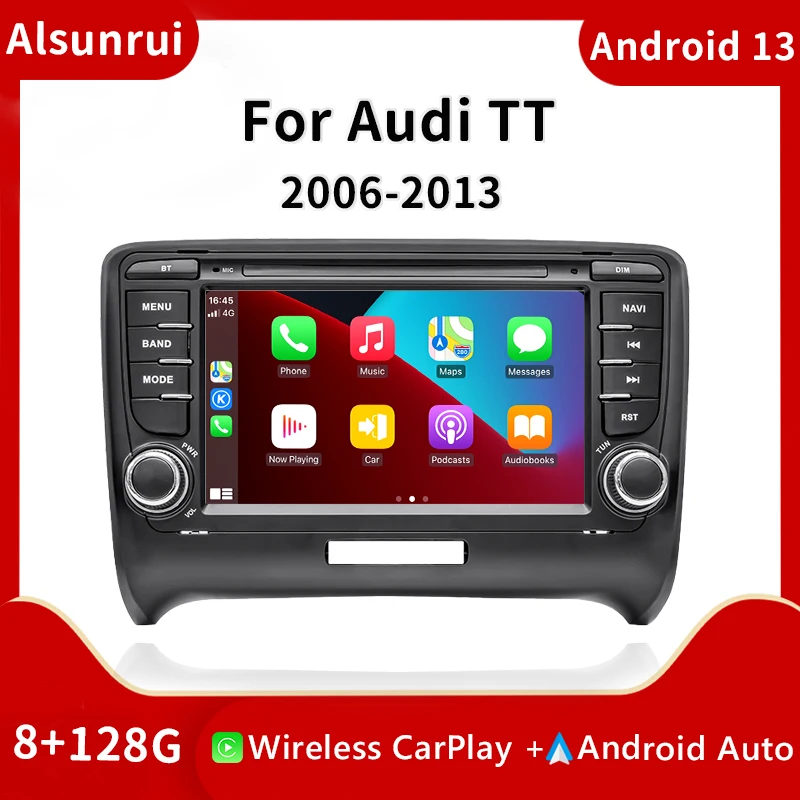 Авторадио 2 Din Android 13 для AUDI TT MK2 8J 2006 2007 2008 2009 2010 2011 2012014 Мультимедийное стерео GPS Navi