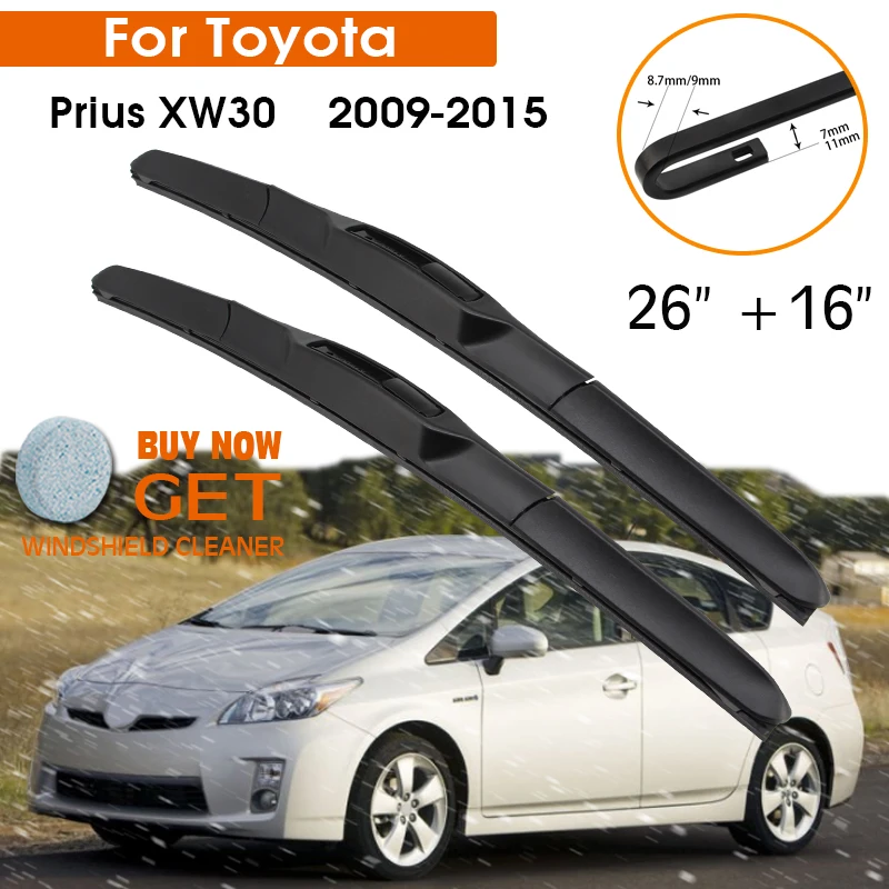 Auto Wischer Klinge Für Toyota Prius XW30 2009-2015 Windschutzscheibe Gummi Silicon Refill Front Fenster Wischer 26 