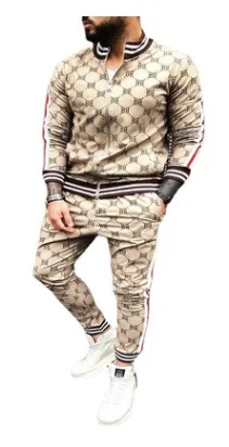 

Muscle Brother Sport Suits European American Trends 3D Print Fitness Zipper Hoodies Sweatpants Slim Casual Fashion Tracksuits