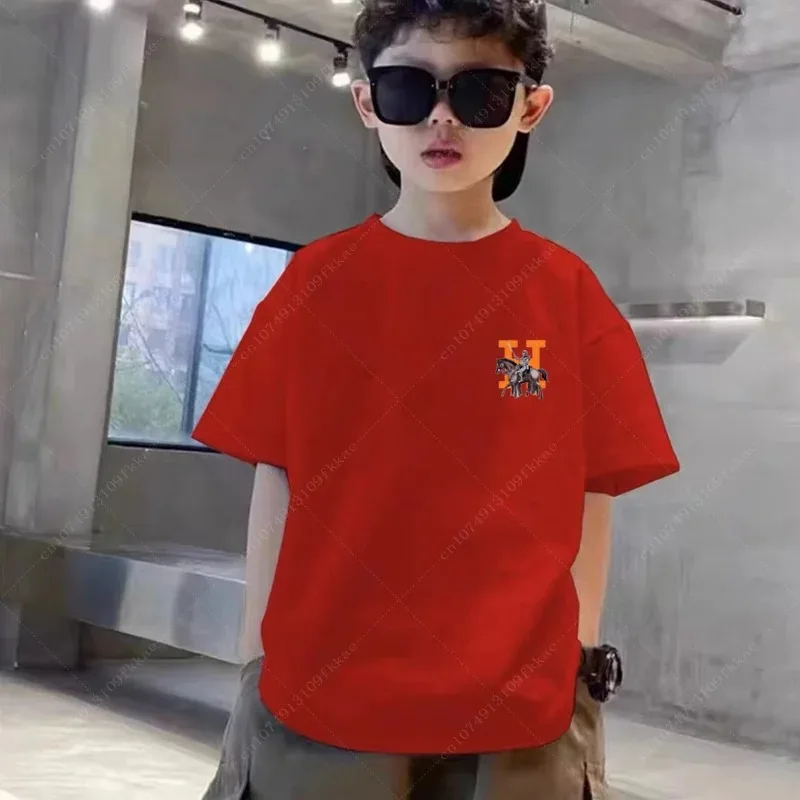 Футболка для мальчиков и девочек из хлопка с принтом на спине