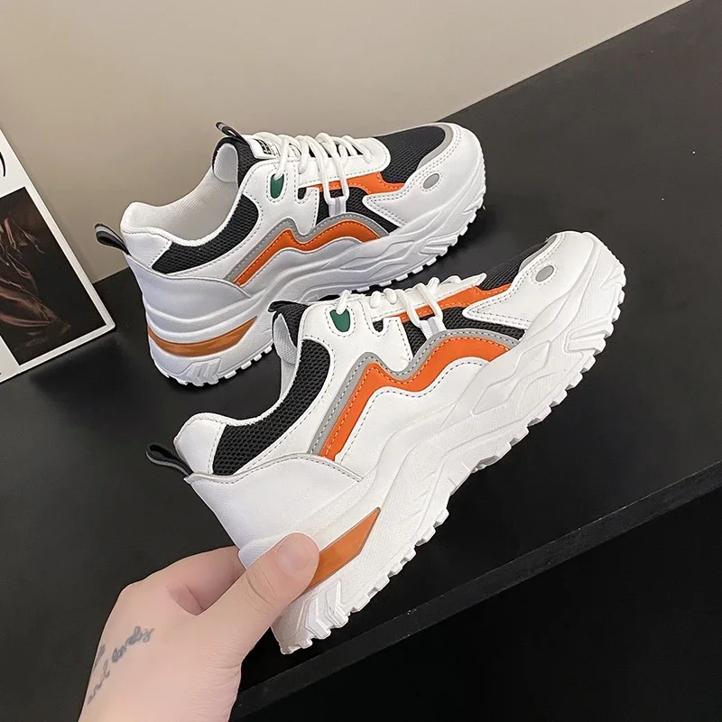 Zapatillas De Deporte gruesas transpirables para mujer zapatos deportivos con plataforma suela gruesa Tenis moda