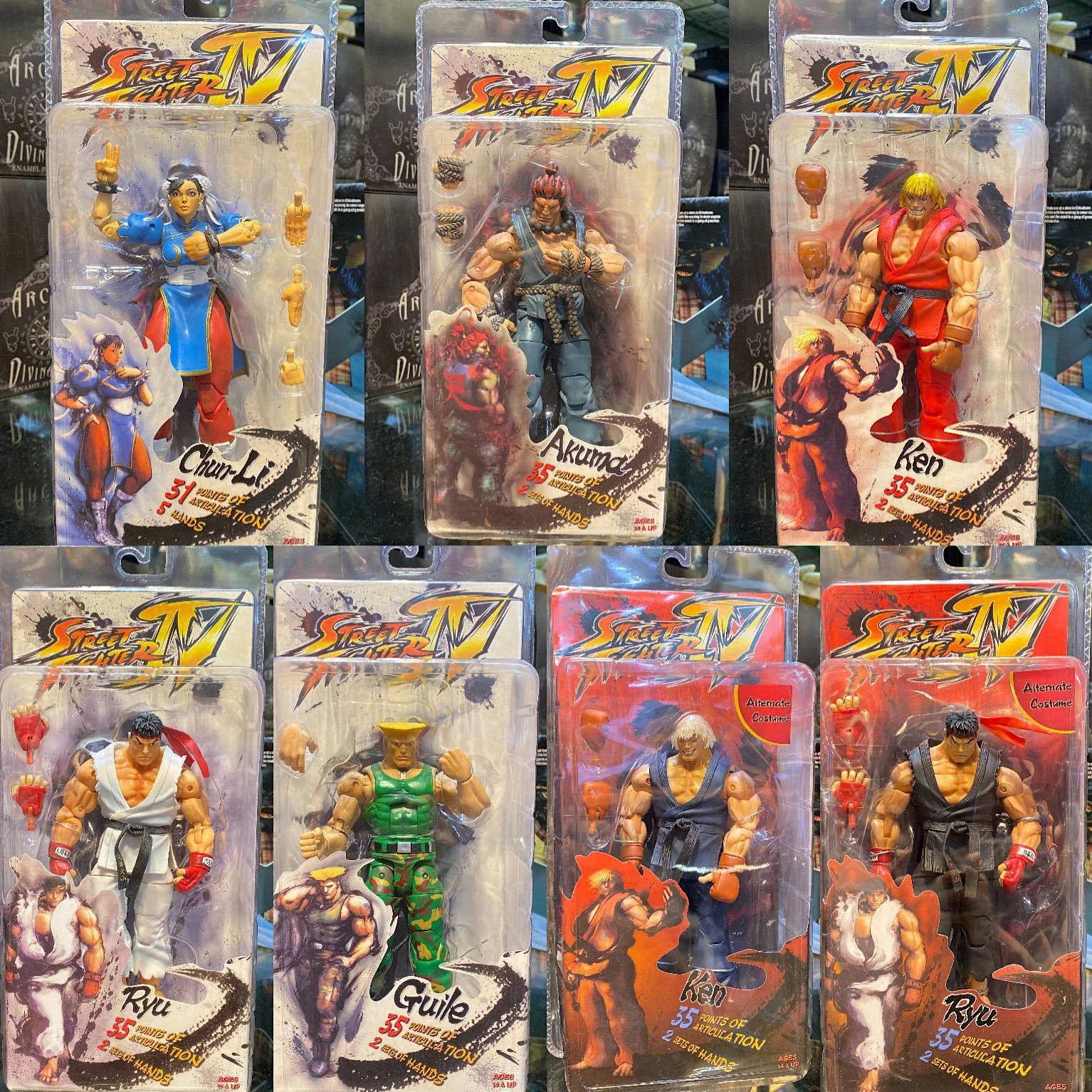 Фигурка героя аниме Neca Ryu Ken Chun Li Guile Gouki 16 см