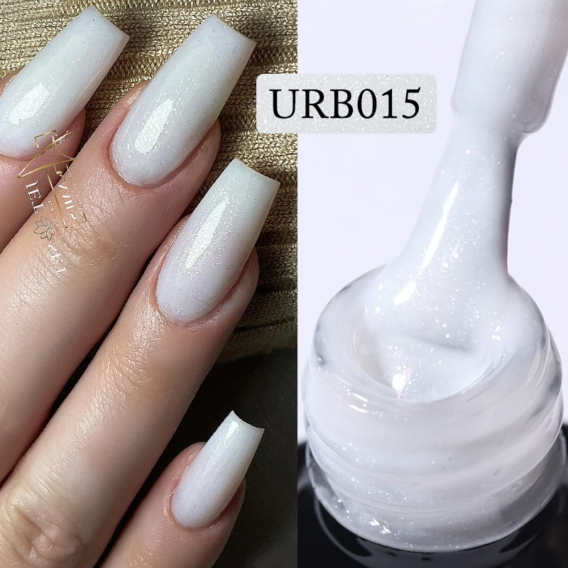 UR SUGAR 7ml Milky Jelly White Glitter Rubber Base Gel Polish Pink Nude Color Soak Off UV LED Self-leveling Gel Varnish Manicure