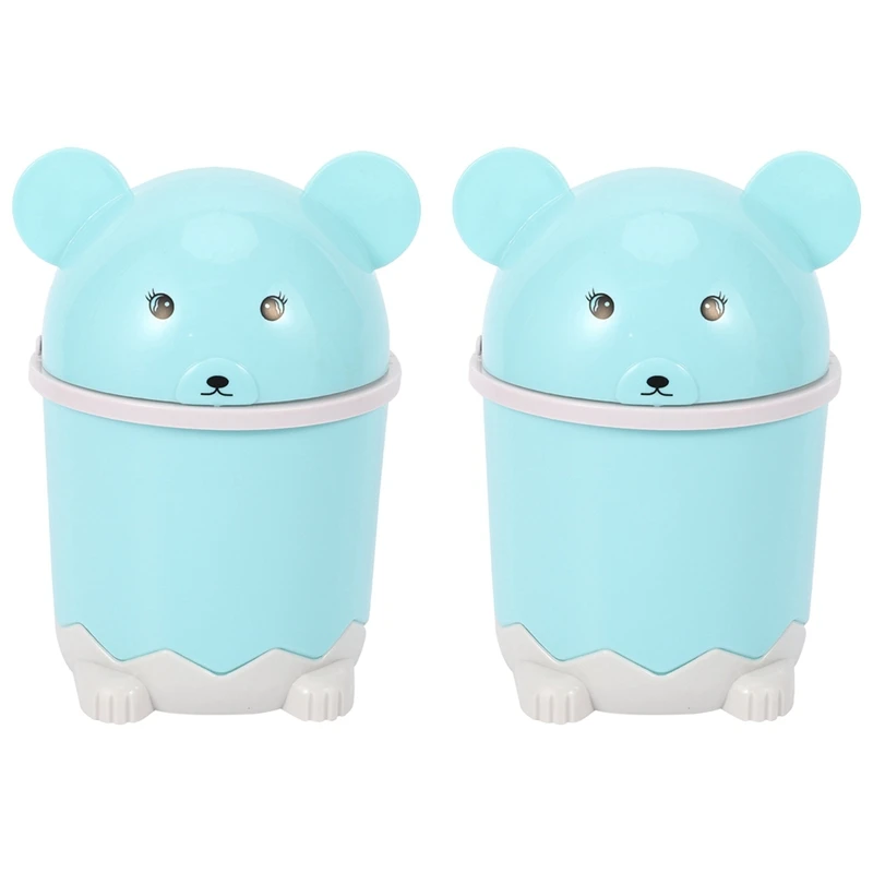 

2 шт., пластиковые мини-корзины для мусора с крышкой