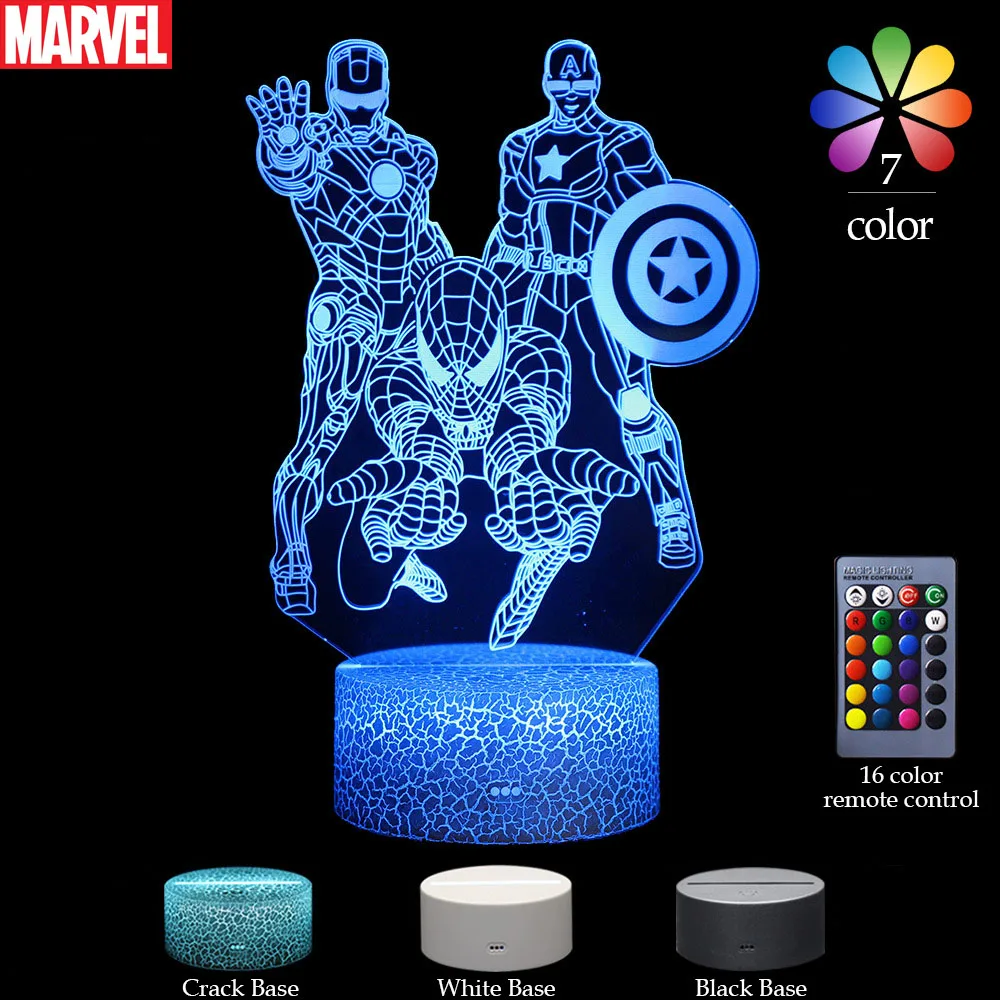 

Disney Marvel Night Light The Avengers Hulk Thor Thanos 3D Desk Lamp LED Colorful Night Light Birthday Gift Children's Toys
