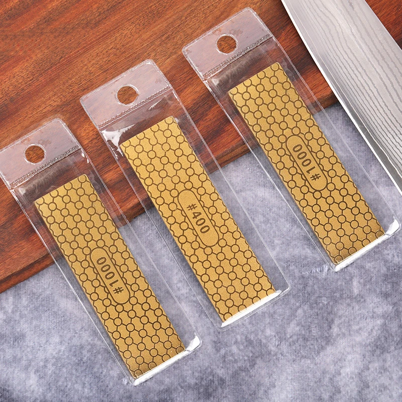 

Diamond Double-sided Sharpener Stone Kitchen Outdoor Knife Sharpener Grinding Tools Honeycomb Titanium-plated Whetstone1