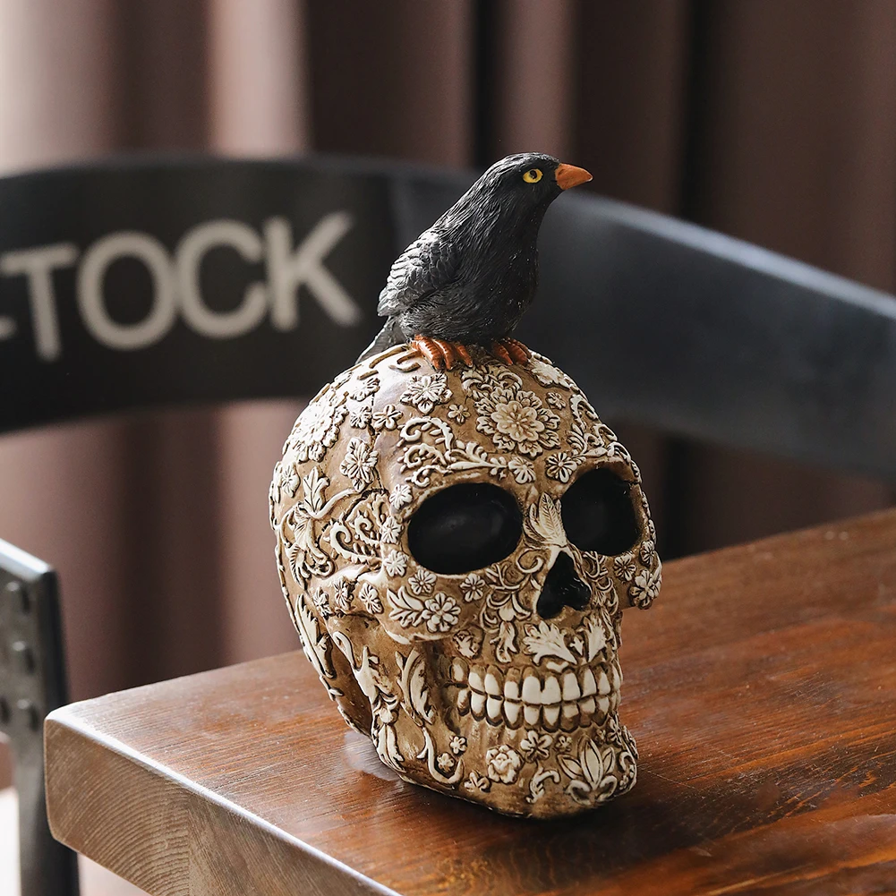 Retro Skull Skeleton Head Model Gothic Halloween Style Photo Prop Home Event Party Decoration Game Supplies |