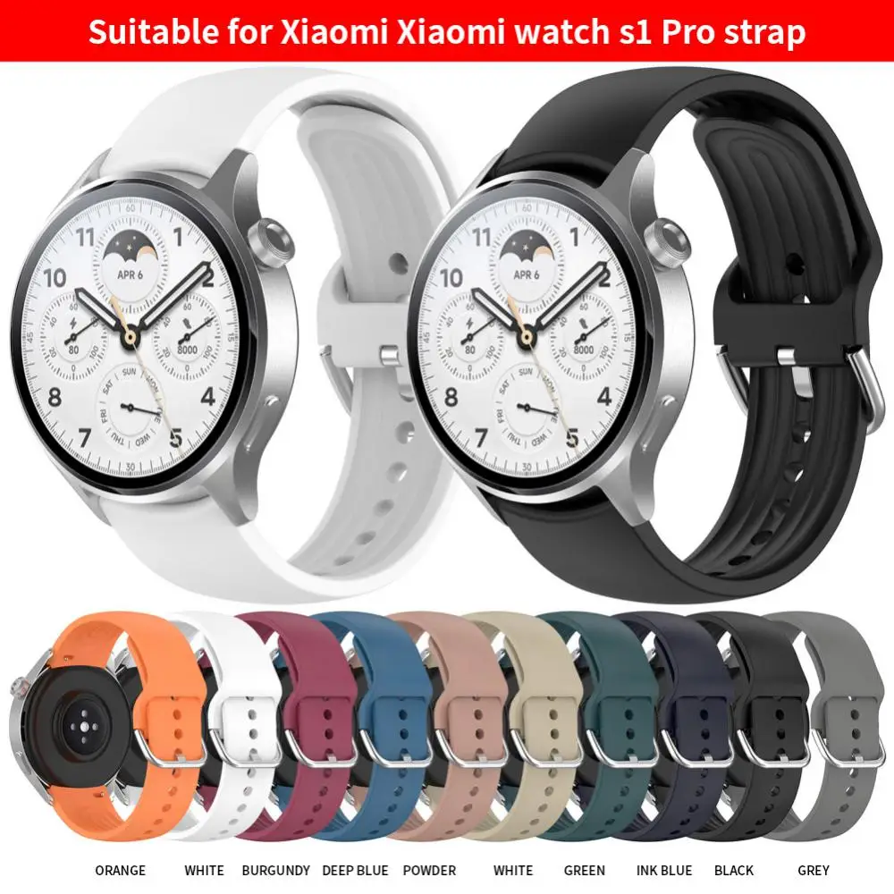 

1PC 22MM Silicone Strap For Xiaomi Watch S1 Active/watch Color Smart Watch Replacement Wristband Smartband 10 Optional Colors
