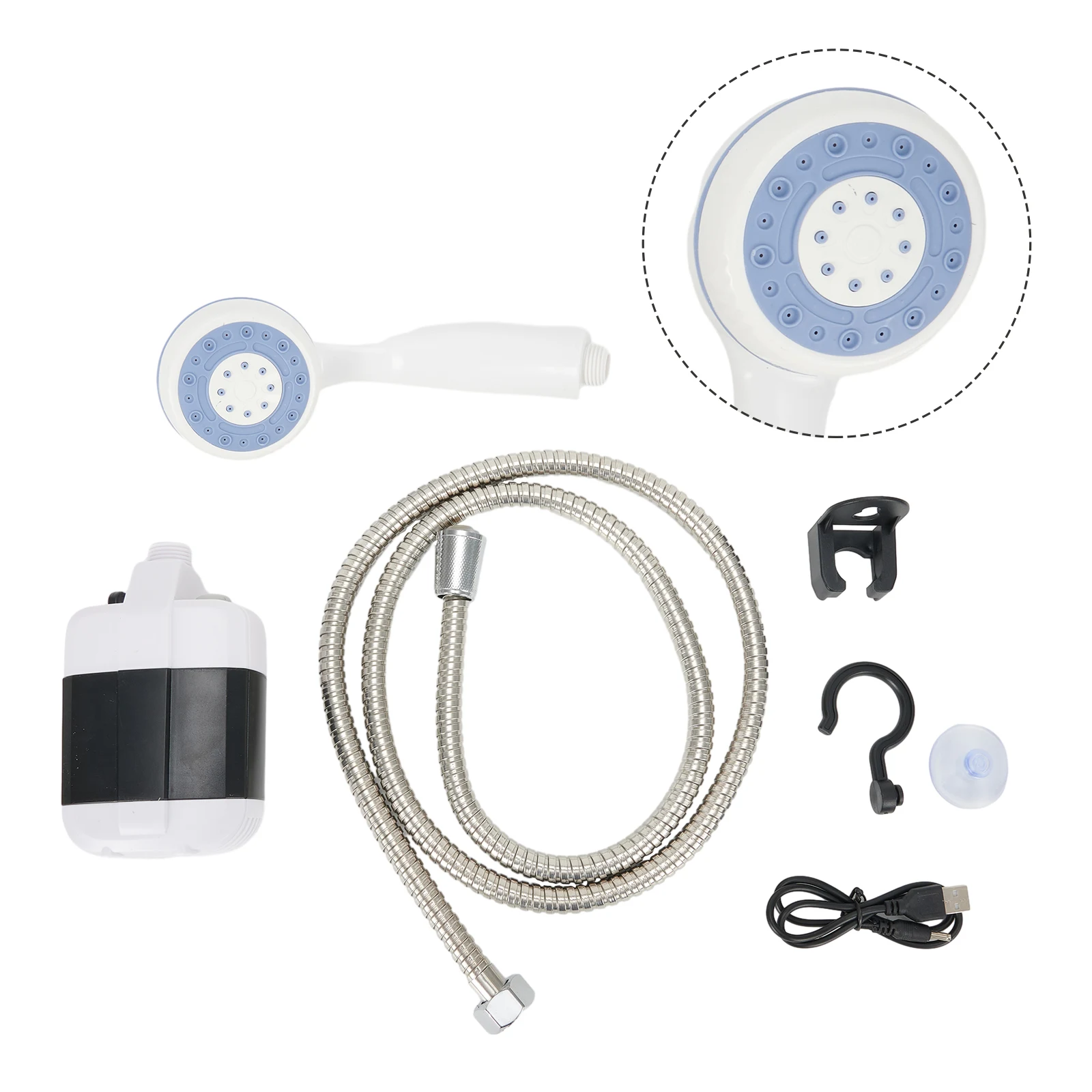 

Комплект для кемпинга, уличный душ, 1 комплект, 12 В постоянного тока, альпинистский насос для купания с черной собакой для пляжа, плавания, пешего туризма, высокое качество