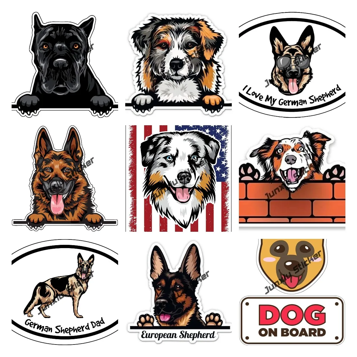 

Мультяшная наклейка в виде немецкой овчарки, наклейка на автомобиль в виде немецкой овчарки, наклейка на заднее окно автомобиля в виде щенка, сломанное окно, 3D имитация наклейки s