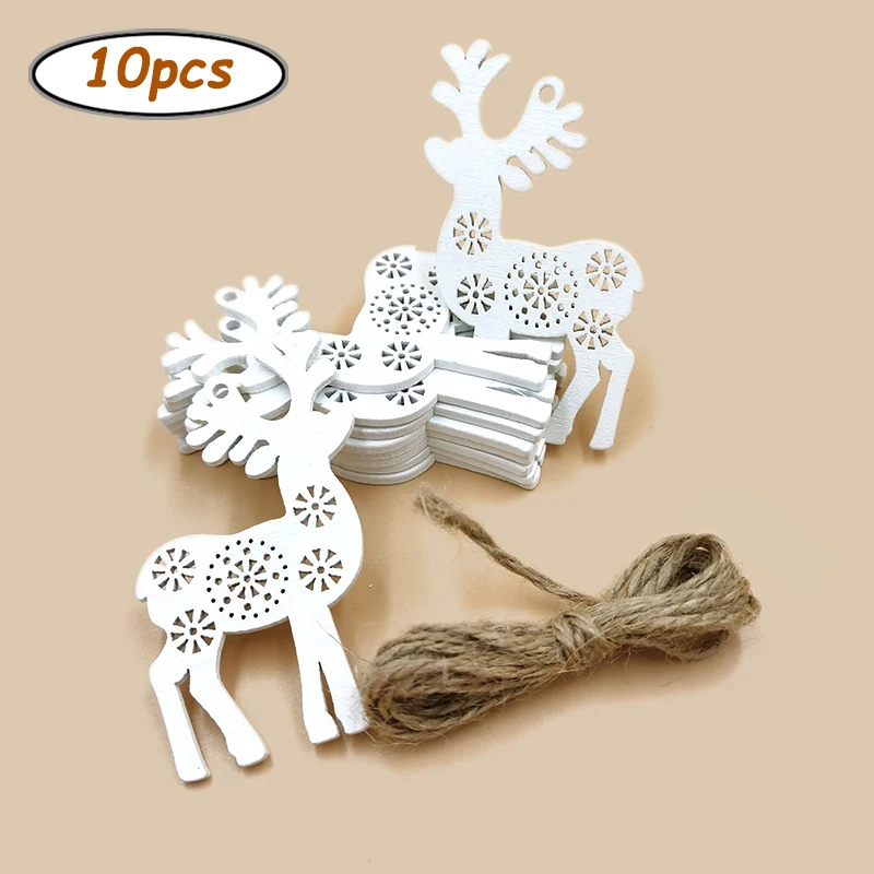 

Деревянные фигурки ангел/лось/дом, набор из 10 штук