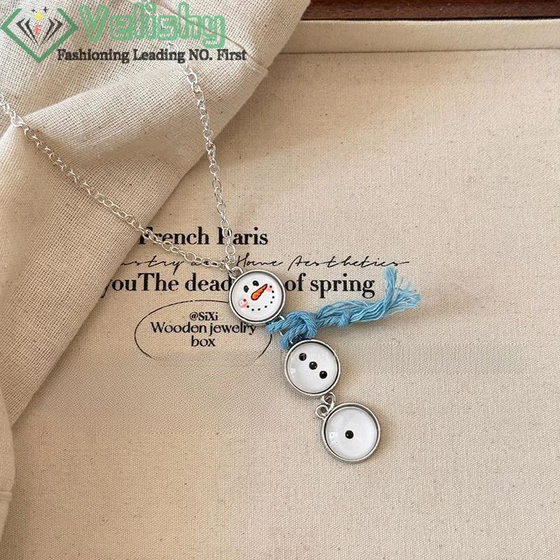 Рождественское ожерелье со снеговиком праздничная подвеска в виде снеговика