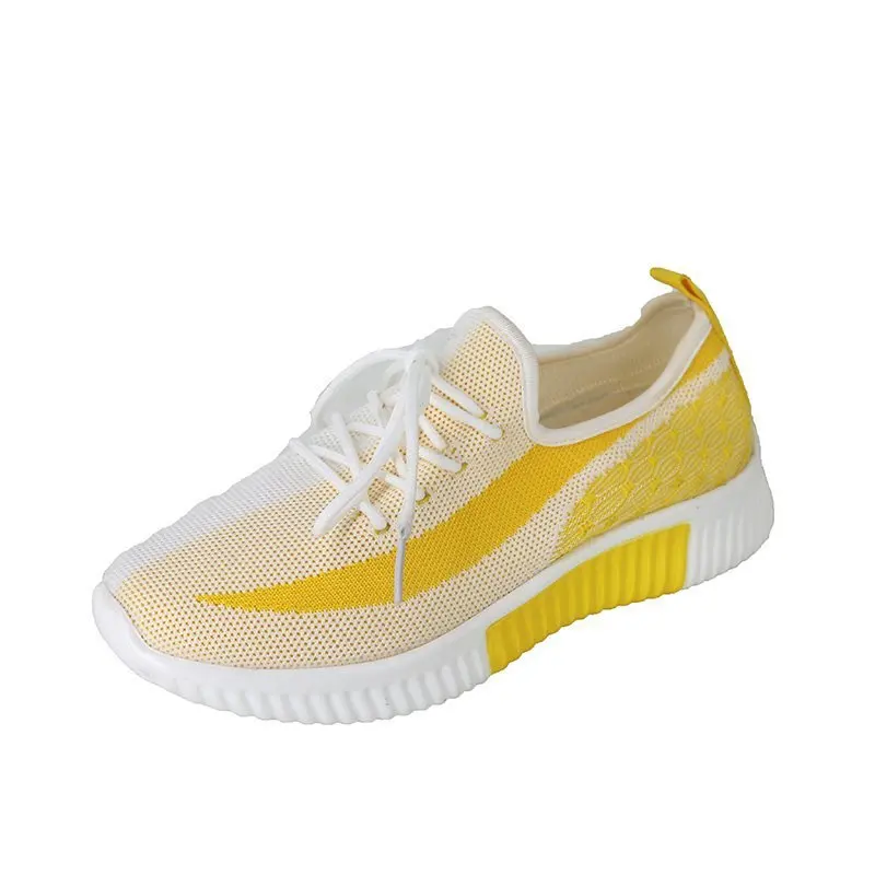 

New Women Shoes Casual Selling Fashion Breathable Versatile Running Sports Flying Woven Large 35-43 Women Flat Bottom Anti-skid