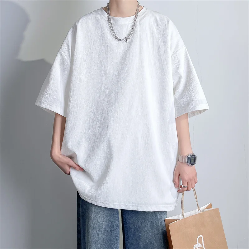 

Men's Oversized T Shirt White 5XL Mens Cotton T-shirts Solid Big Size Casual Wear Summer Tee Shirts For Men Male Clothes
