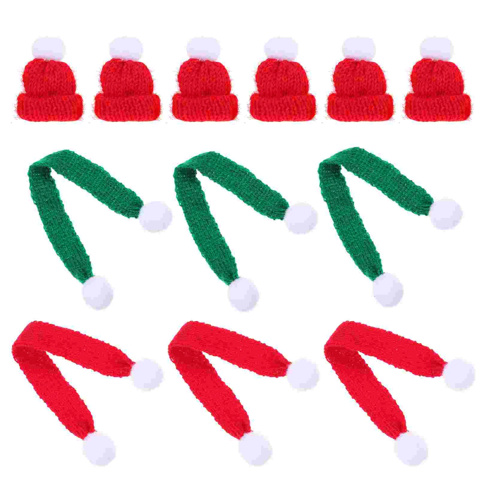 

Bottlesanta Christmas Mini Cover Hat Forscarf Hats Bottles Snowman Crafts Lovely Decoration Cap Decor Champagne