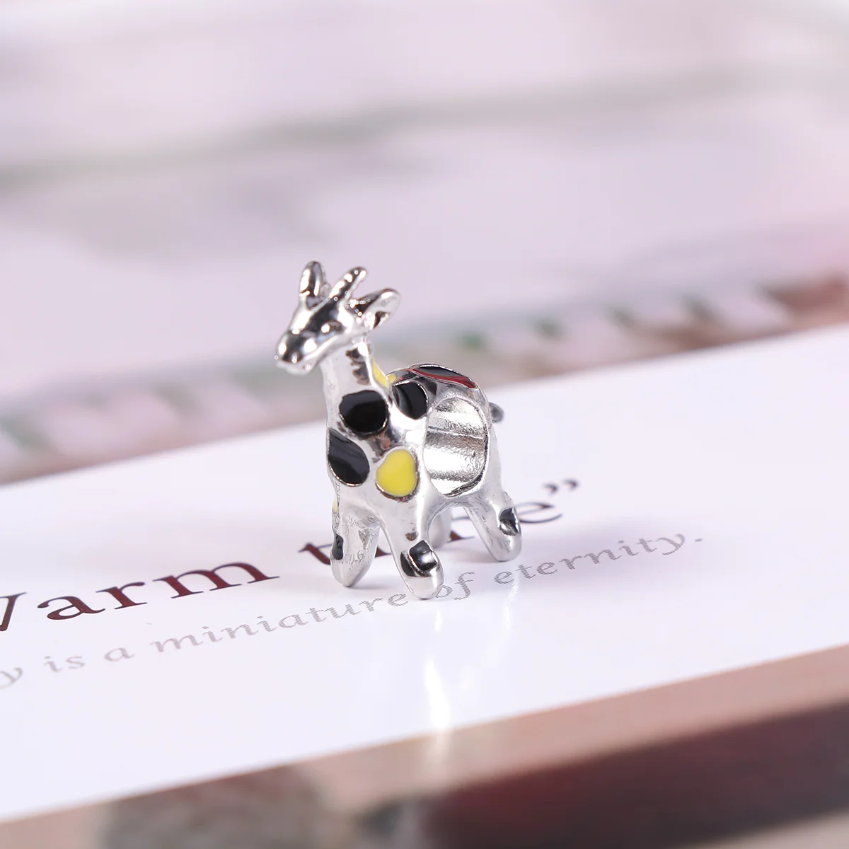 Модный сплав металла серебро бусины жирафа браслет-подвеска DIY ювелирные изделия