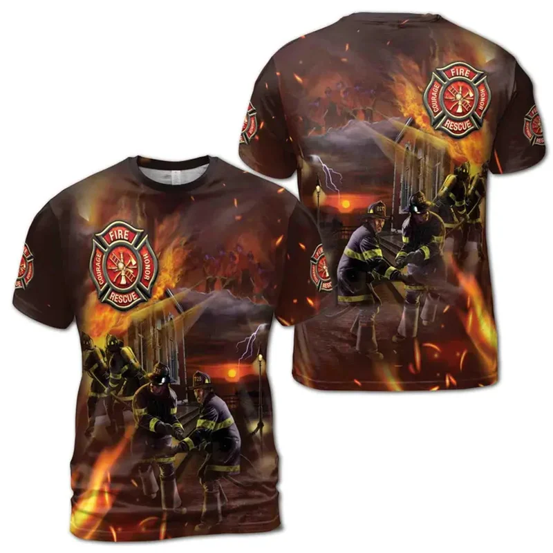Футболка с забавным принтом пожарного для мужчин юмористическая ролевая игра в