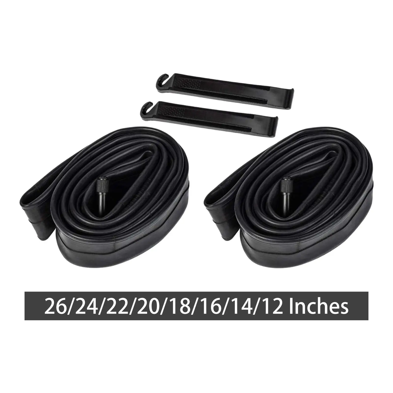 

2Pcs Mountain Bike Inner Tube Bike Tire Tubes Bike Interior Rubber with Tire Levers for Adult Bike Road Bikes Kids Bike Cycling