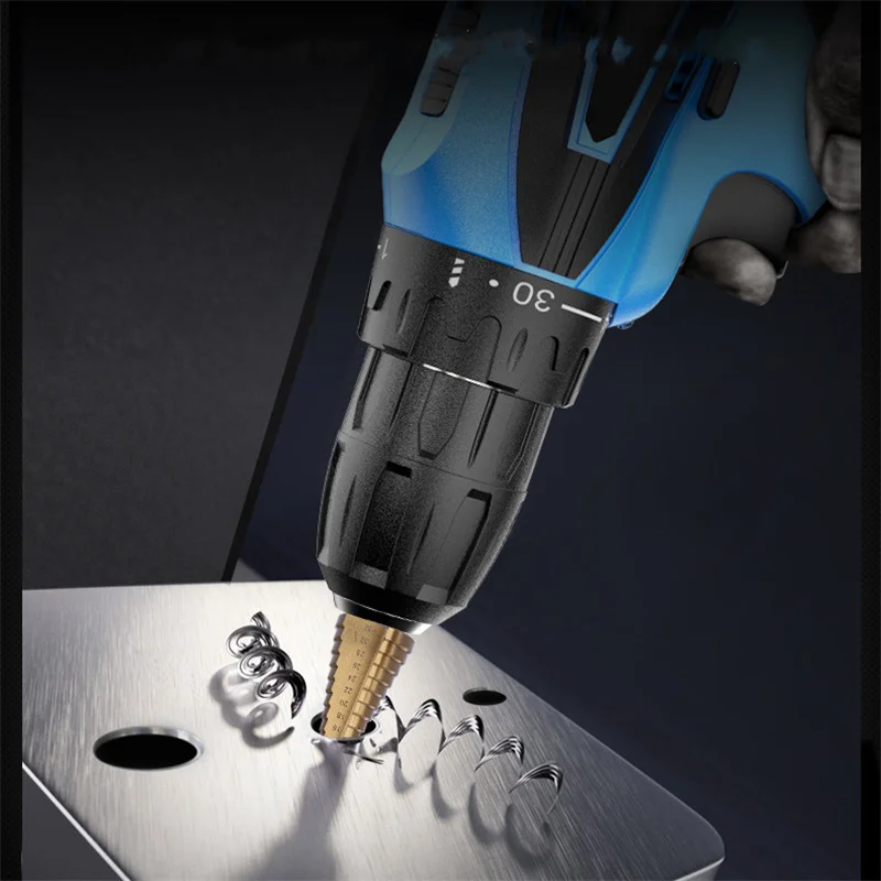 4-32mm HSS step drill bit straight groove conical drills titanium coated metal hexagonal shank bits wood hole cutter