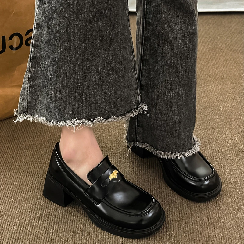 

Туфли-лодочки женские с круглым носком, на высоком квадратном каблуке