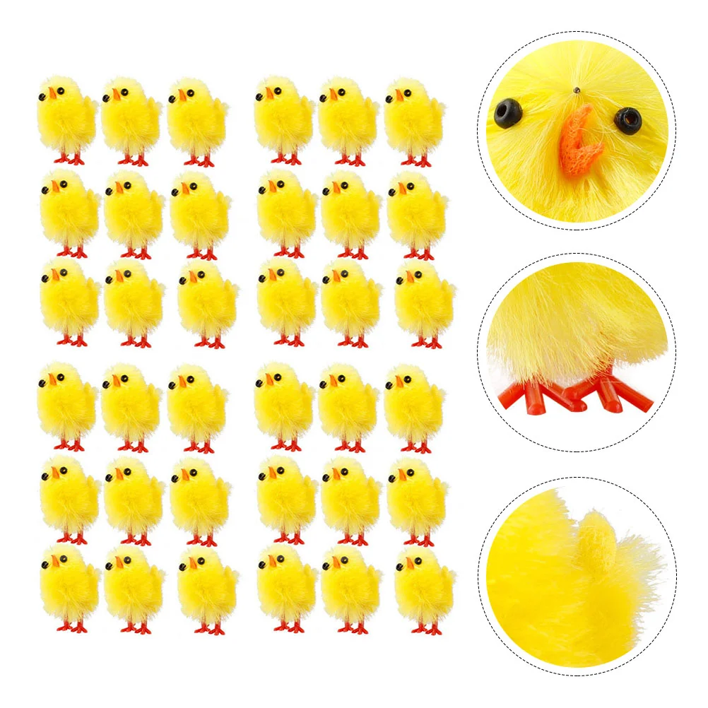 

Easter Chicks Chicken Mini Chick Baby Toys Decoration Decor Chenille Toy Plush Decorations Party Fluffy Chickens Figurines Egg