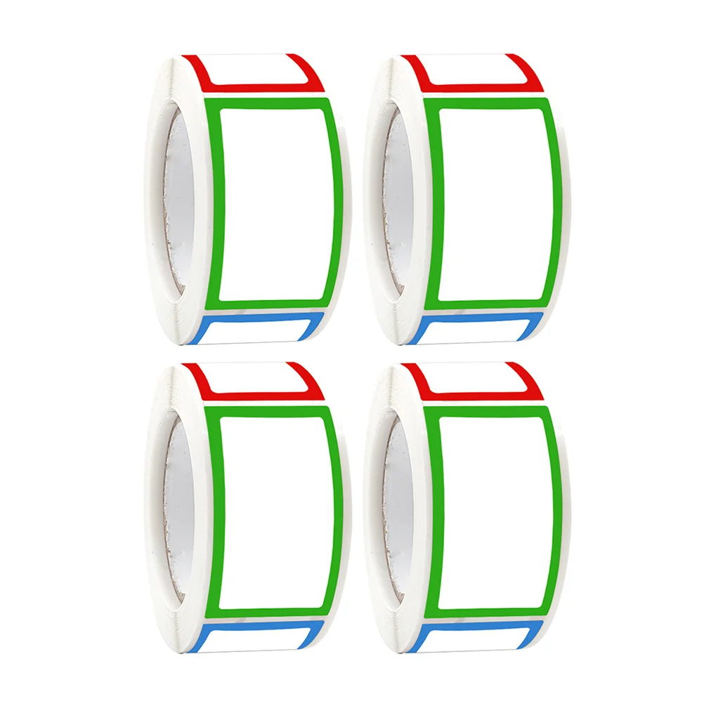 

4 Rolls Color Blank Stickers Impresora De Name Tags Pantry Labels Kitchen Containers Copper Plate Work Basket