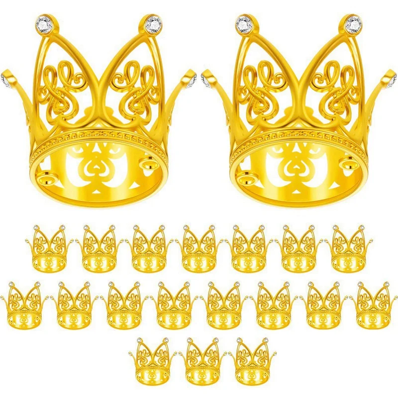 

BMBY-20Pcs Crown Cake Topper Mini Baby Crown Gold Crown Cupcake Toppers For Birthday Party Baby Shower Cake Decorations