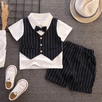 ienens baby clothing sets boys formal dress summer tees shorts suits kids short sleeve outfits toddler birthday party clothes