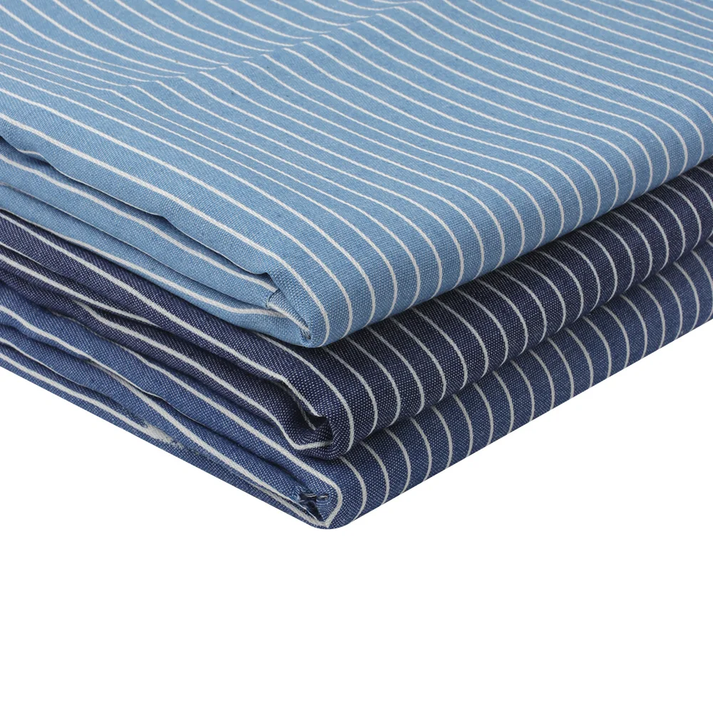 

Denim Fabrics By Half The Meter Stripe Printed Cloth Fabrics For Sewing Jeans Dress Making Patchwork For Needlework 50*150cm 1pc
