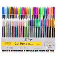 48 colors gel pens set glitter gel pen for adult coloring books journals drawing doodling art markers office school supplies