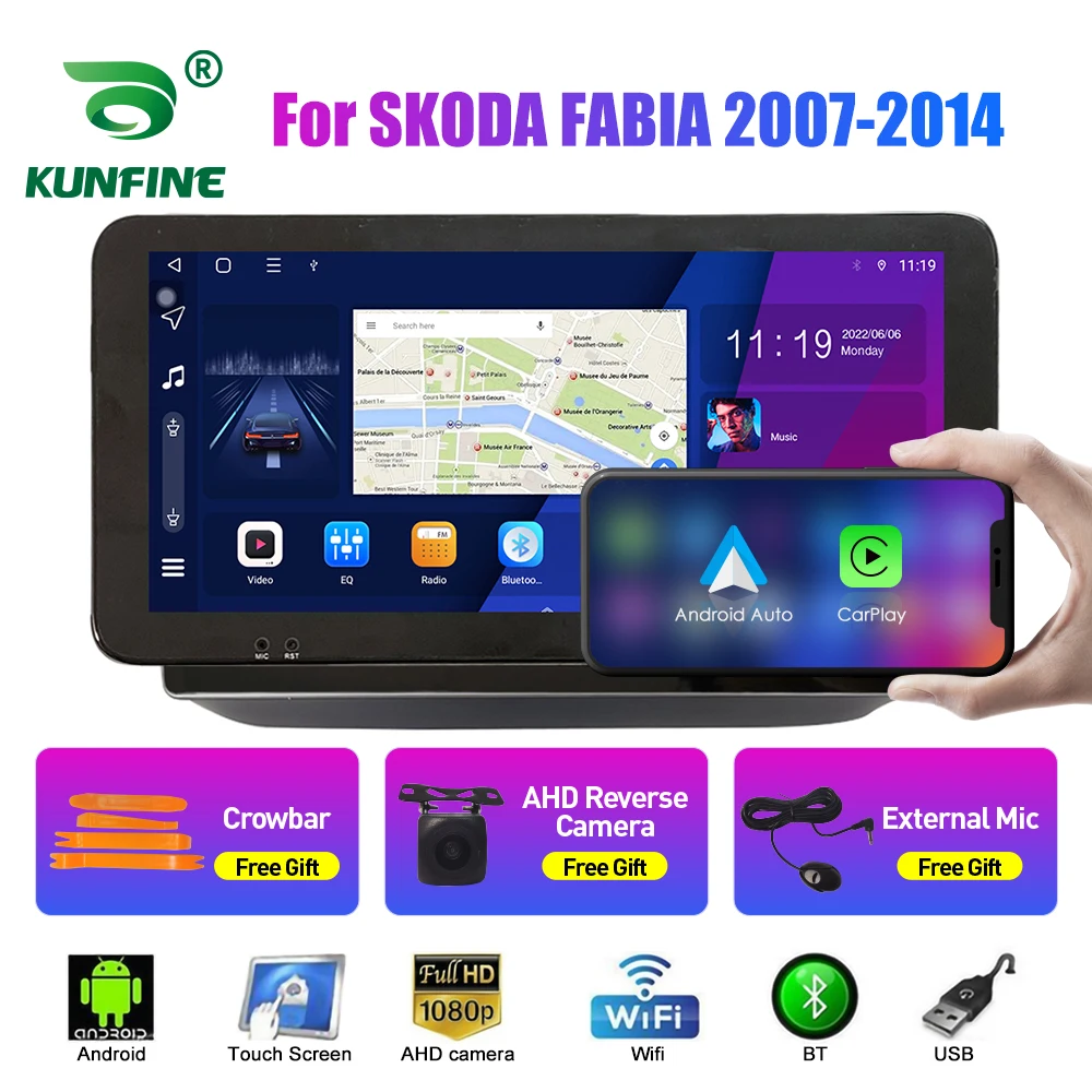 

10.33 Inch Car Radio For SKODA FABIA 2007-2014 2Din Android Octa Core Car Stereo DVD GPS Navigation Player QLED Screen Carplay